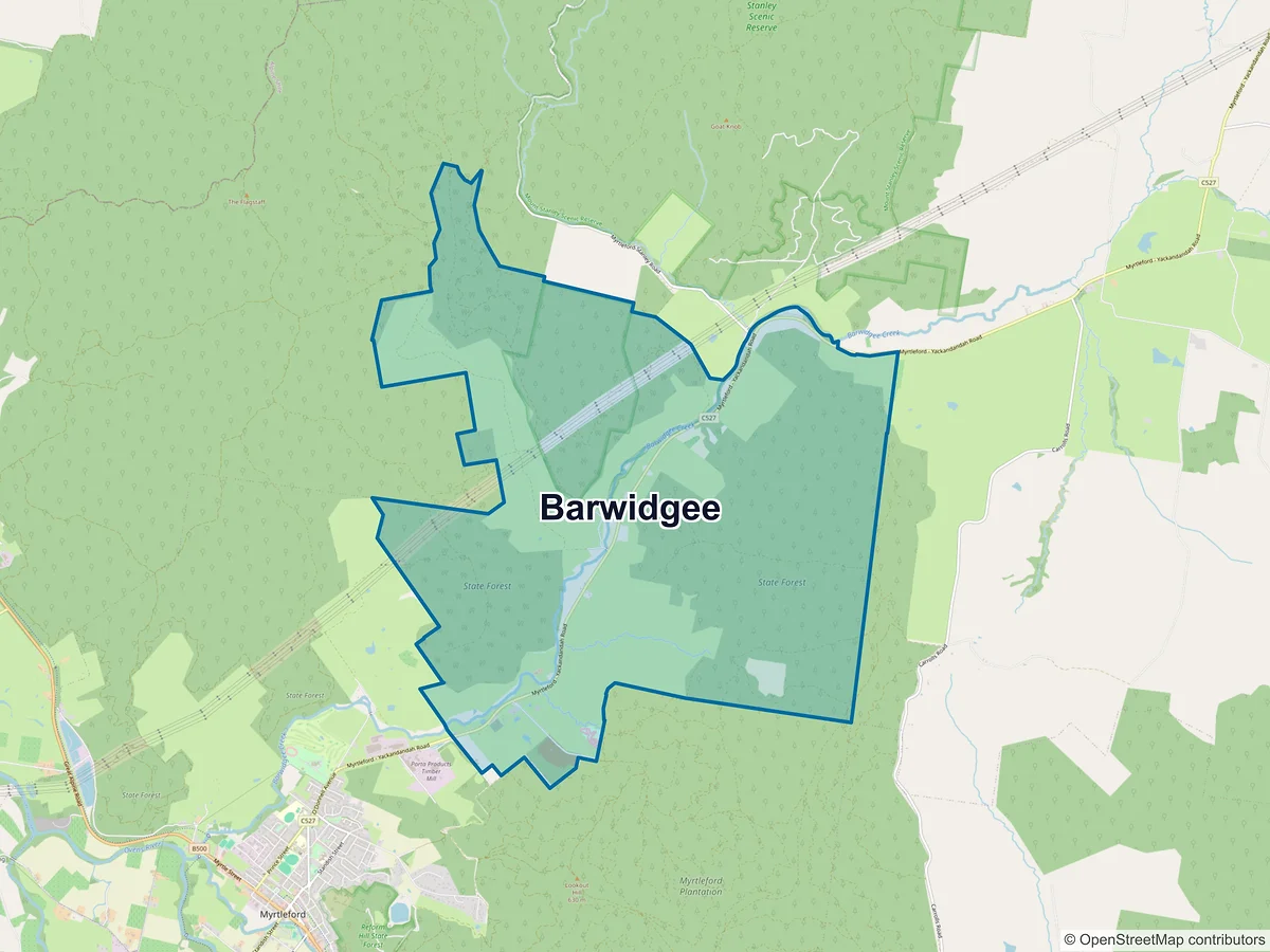 Map of Barwidgee, VIC, Australia