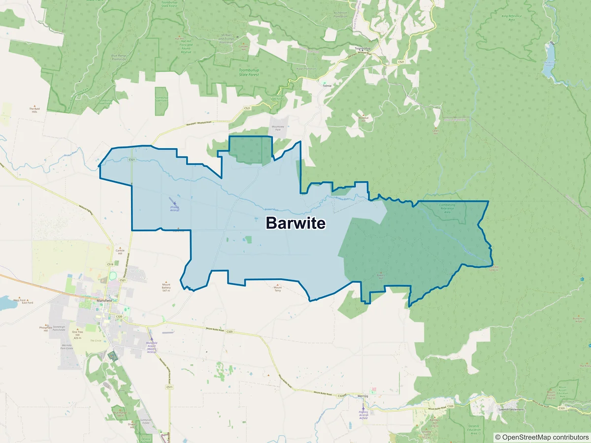 Map of Barwite, VIC, Australia