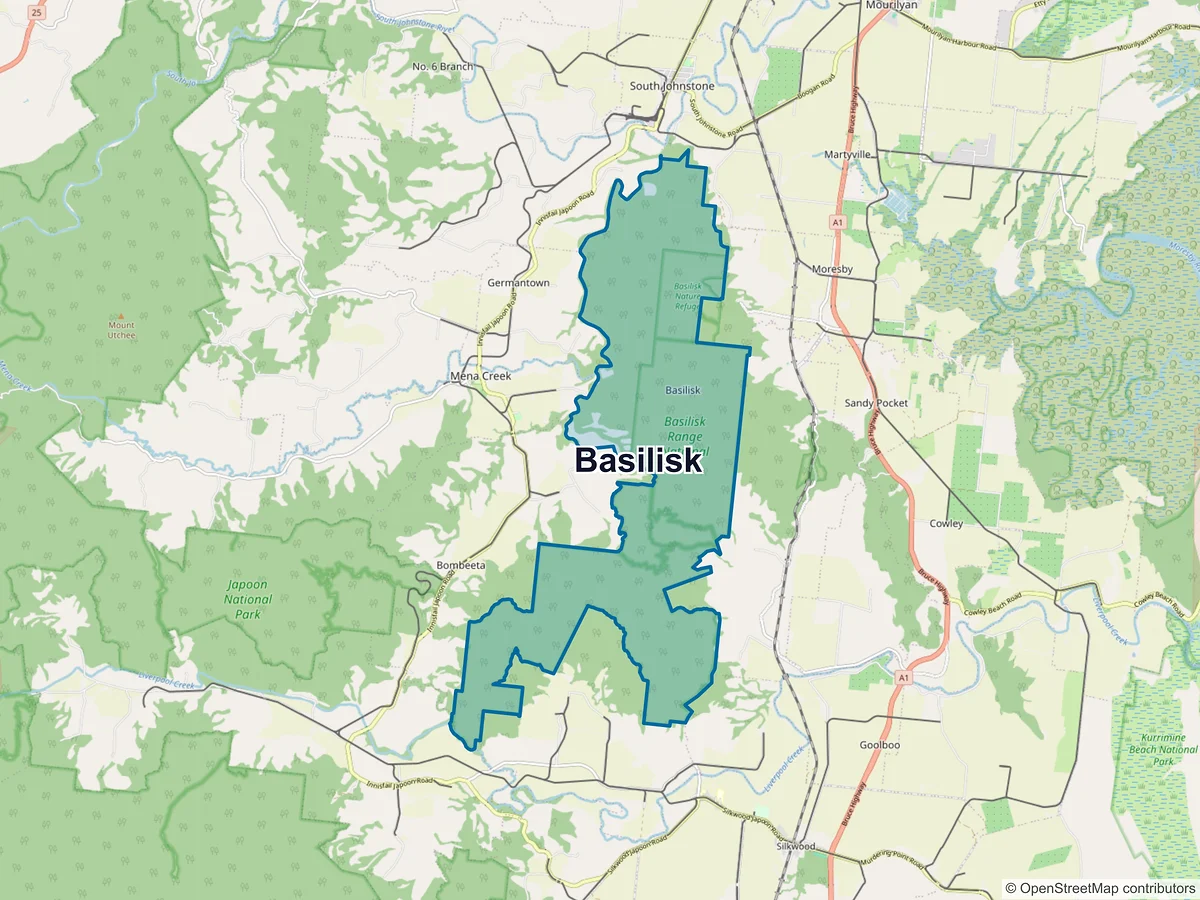 Map of Basilisk, QLD, Australia