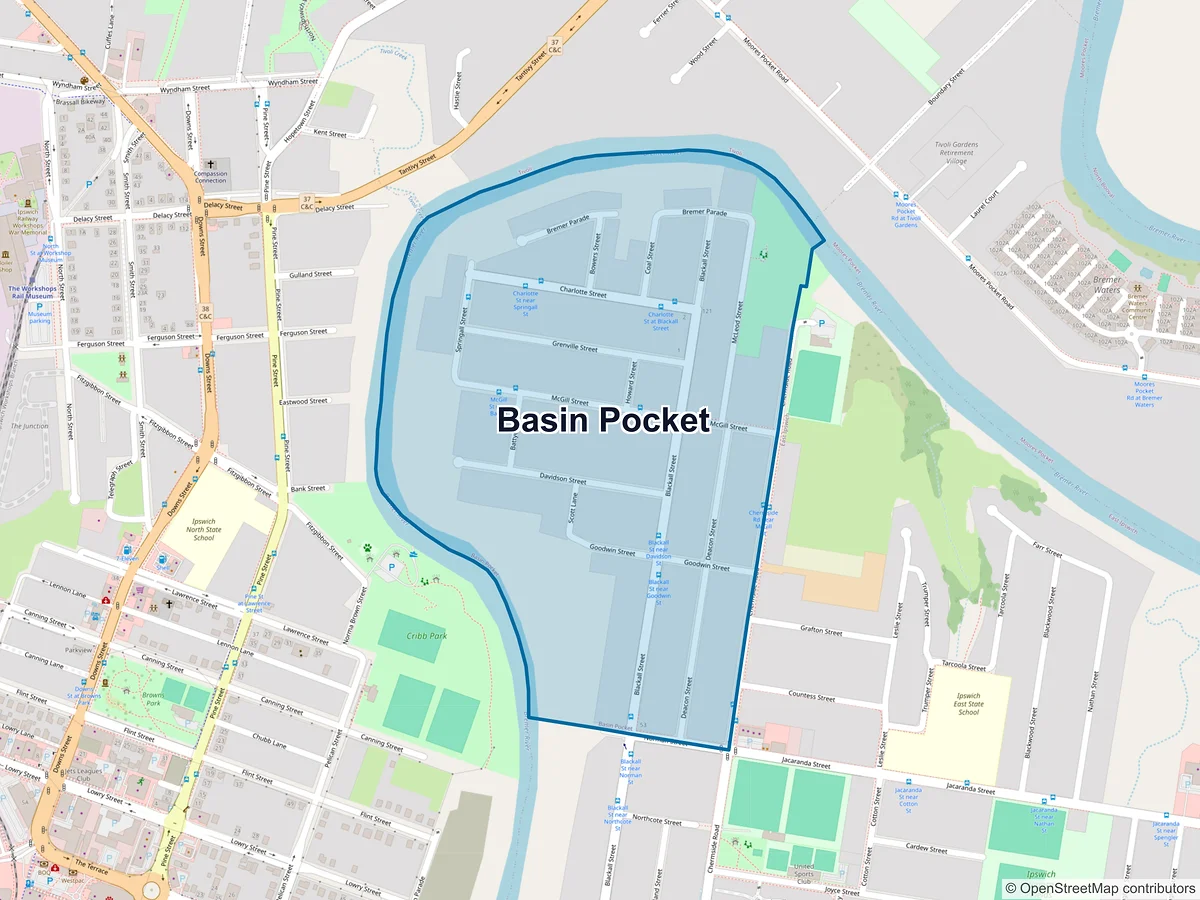 Map of Basin Pocket, QLD, Australia