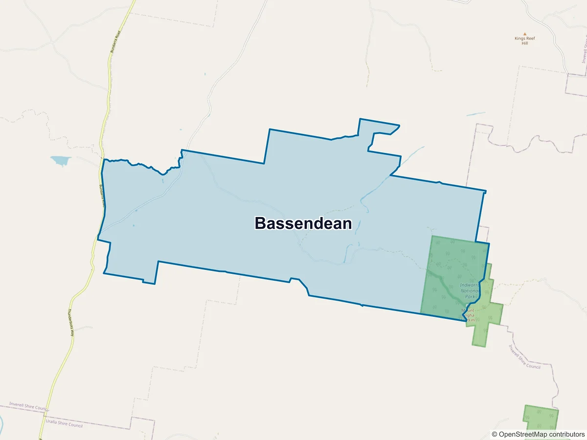Map of Bassendean, NSW, Australia