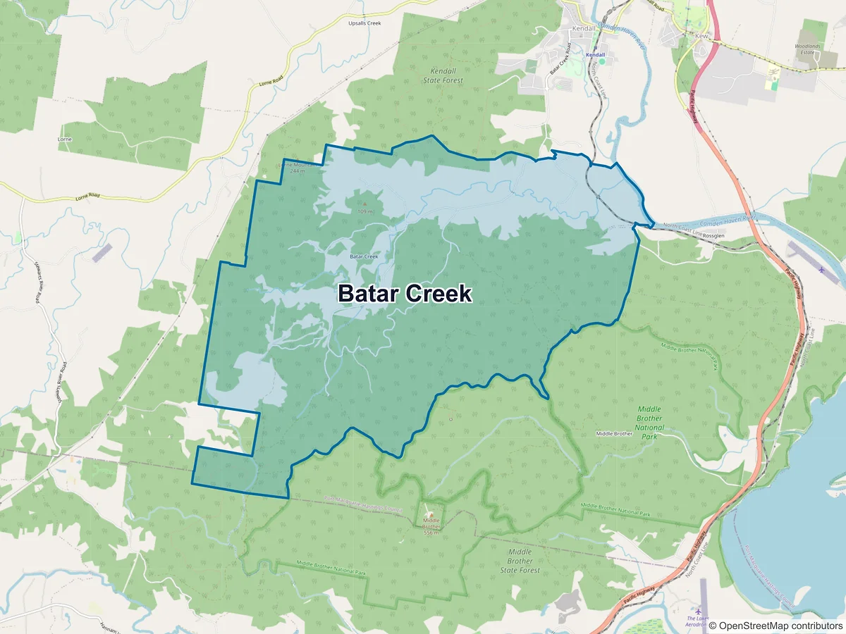 Map of Batar Creek, NSW, Australia