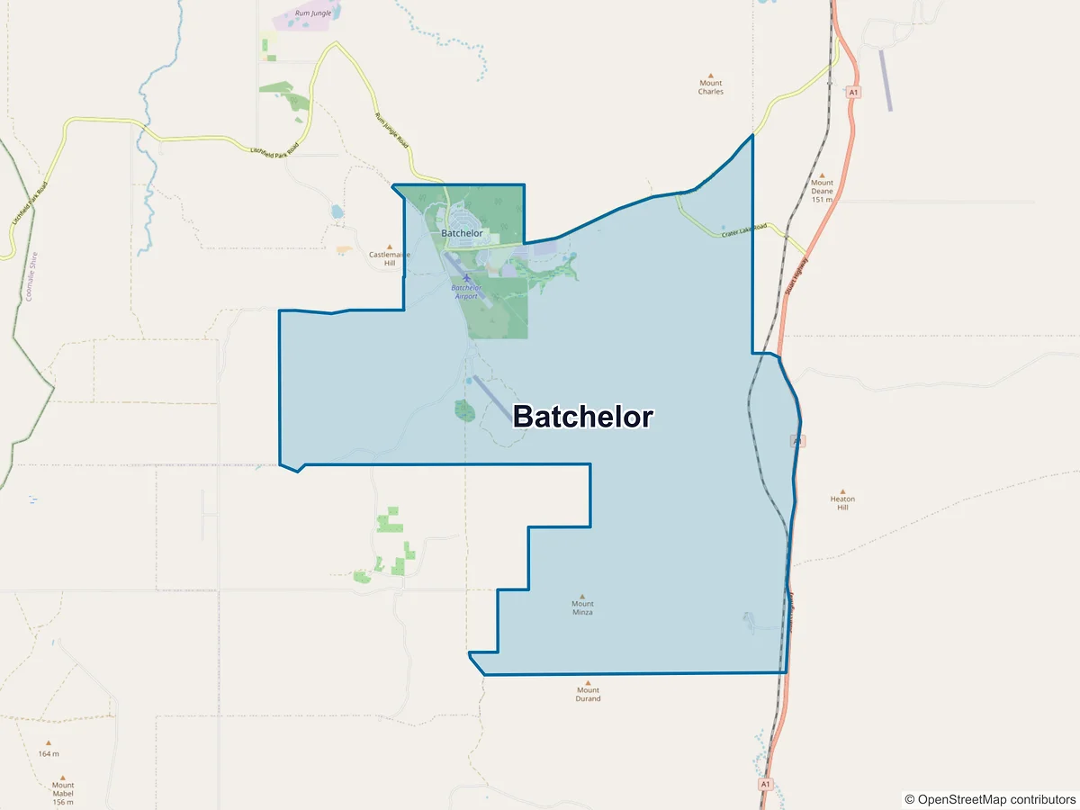 Map of Batchelor, NT, Australia