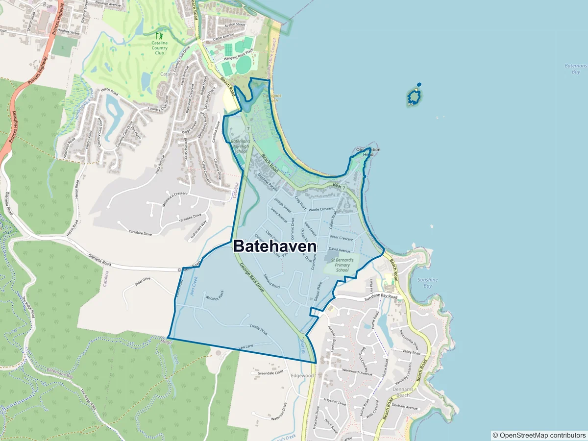 Map of Batehaven, NSW, Australia
