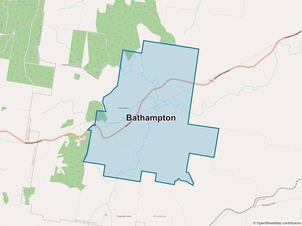 Map of Bathampton, NSW, Australia
