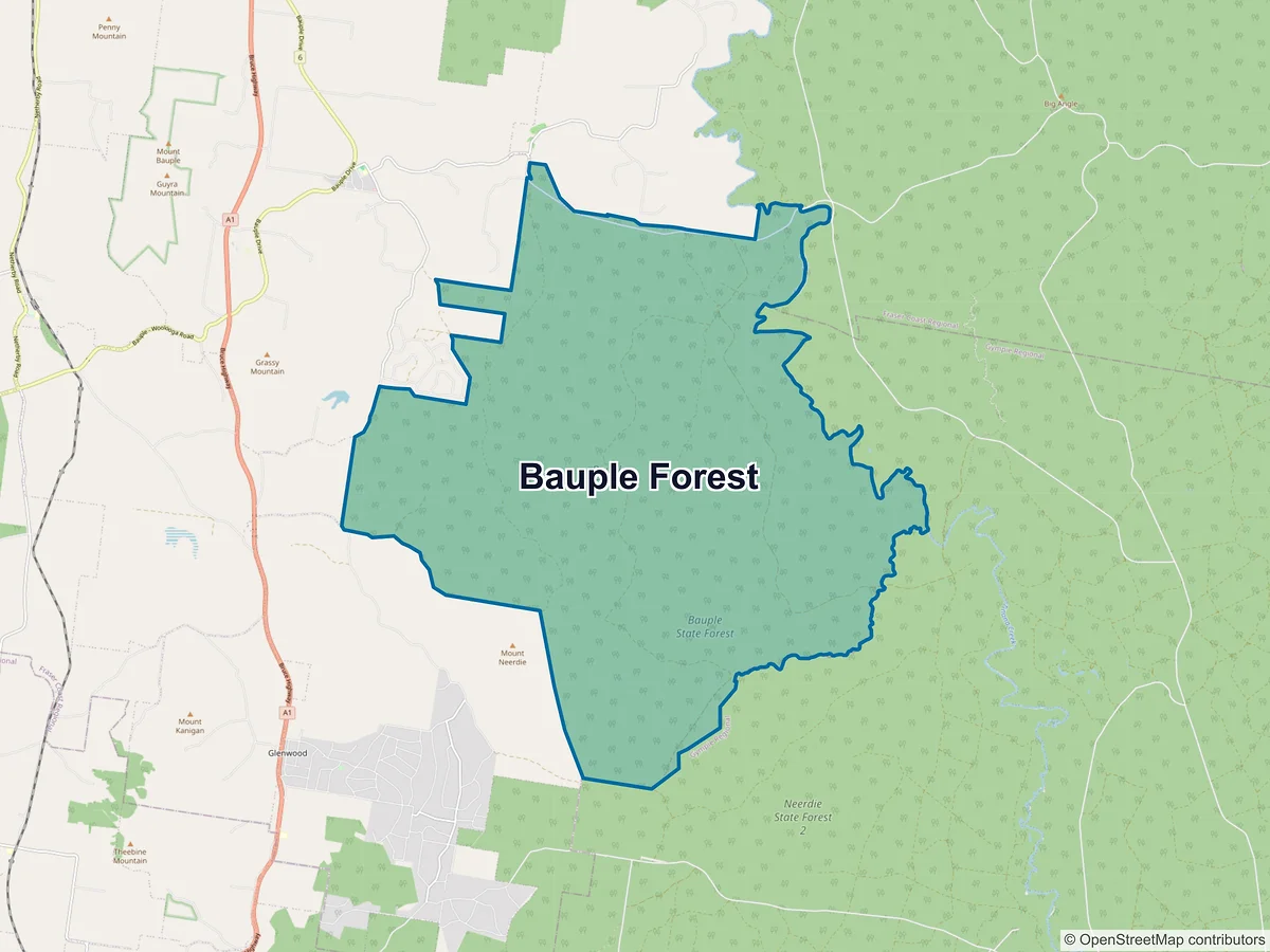 Map of Bauple Forest, QLD, Australia