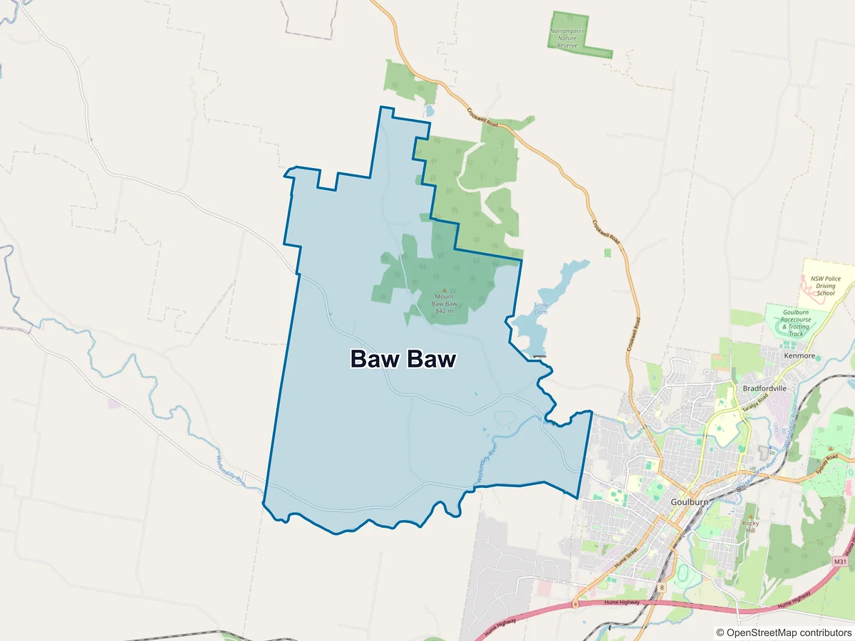 Map of Baw Baw, NSW, Australia