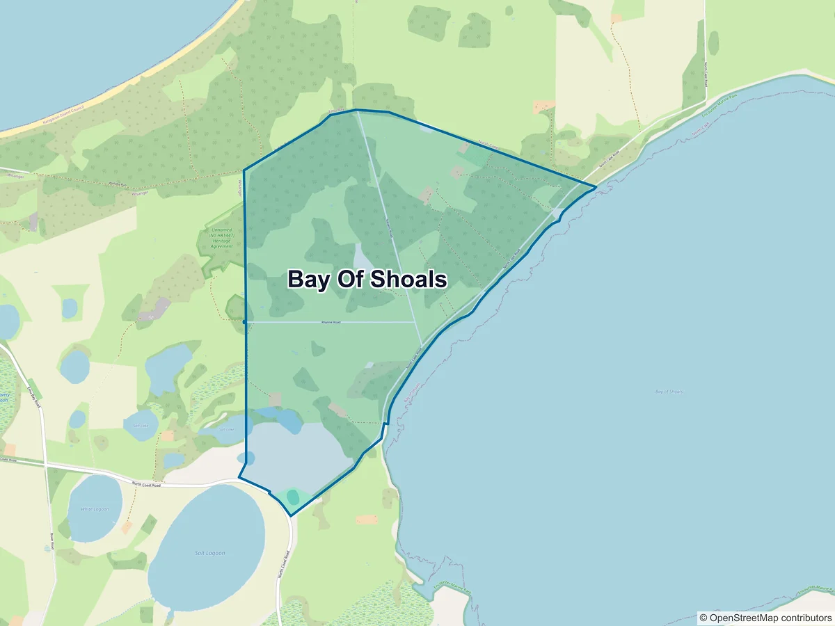 Map of Bay of Shoals, SA, Australia