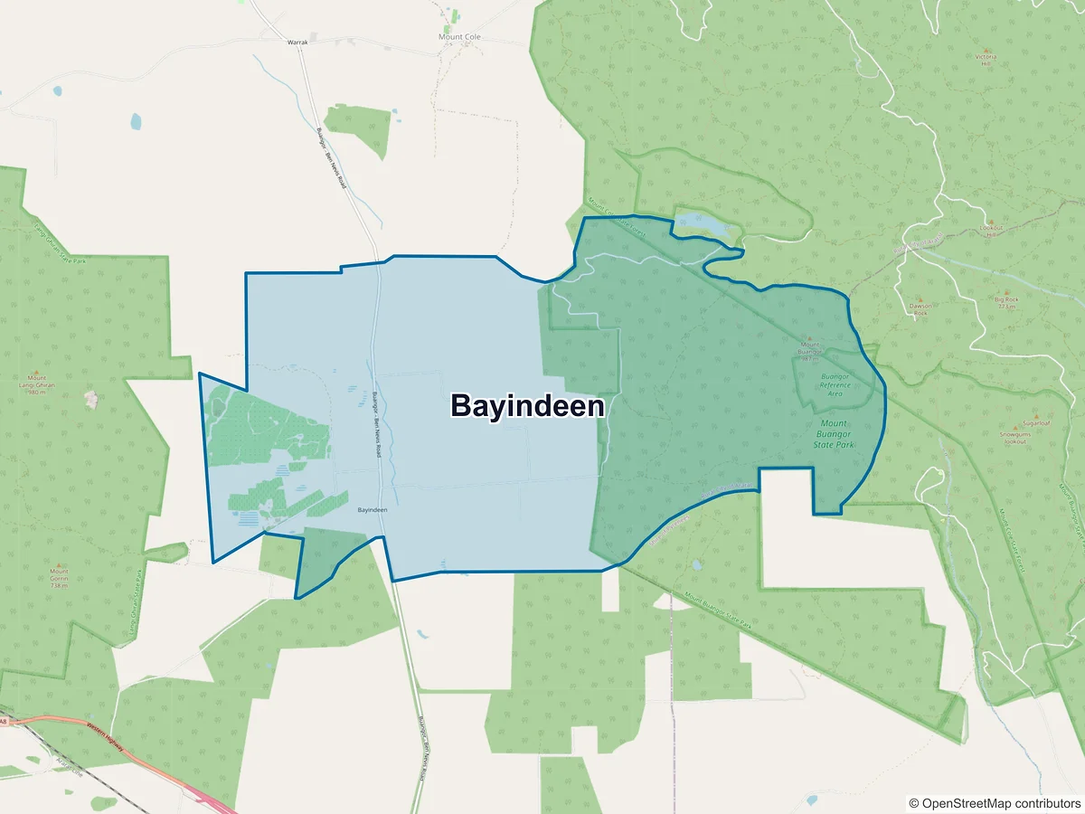Map of Bayindeen, VIC, Australia