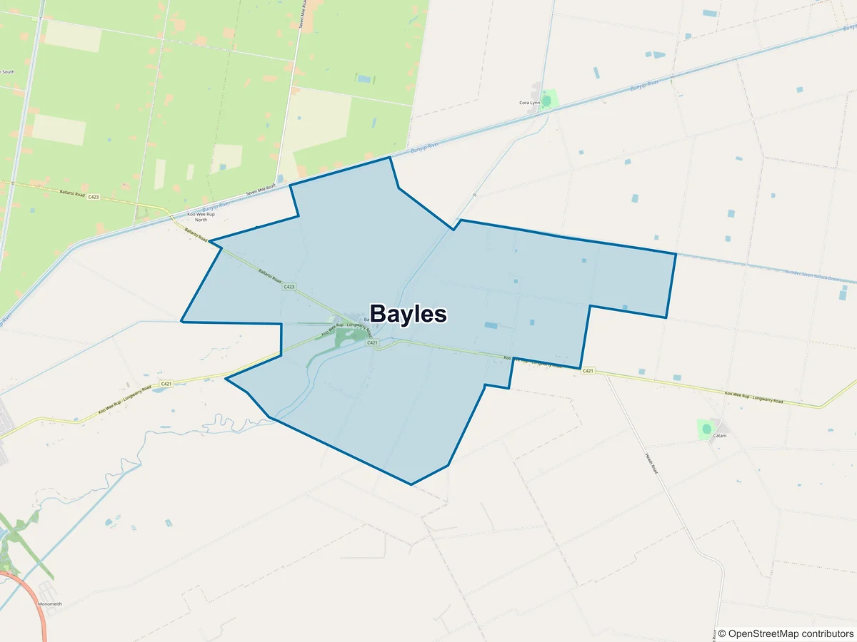 Map of Bayles, VIC, Australia