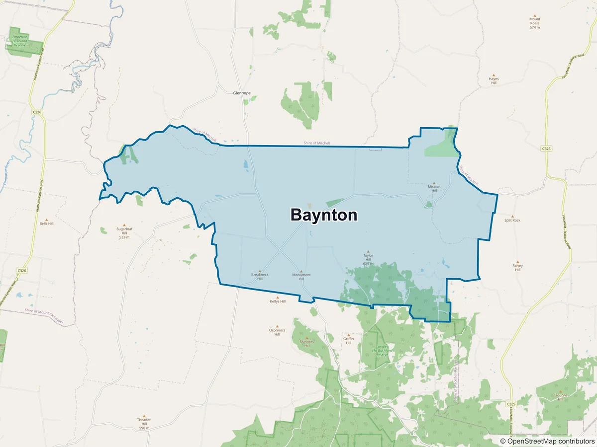 Map of Baynton, VIC, Australia