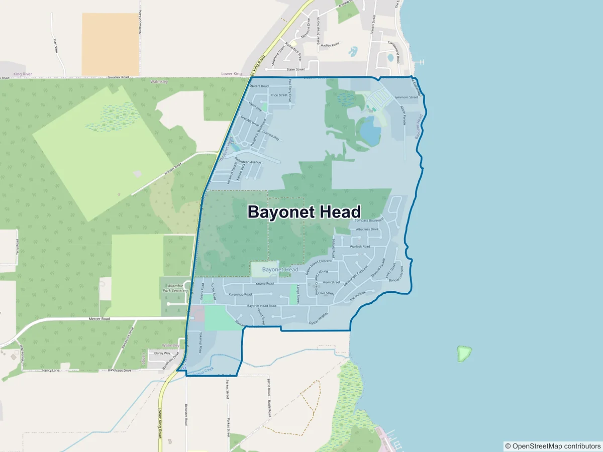 Map of Bayonet Head, WA, Australia