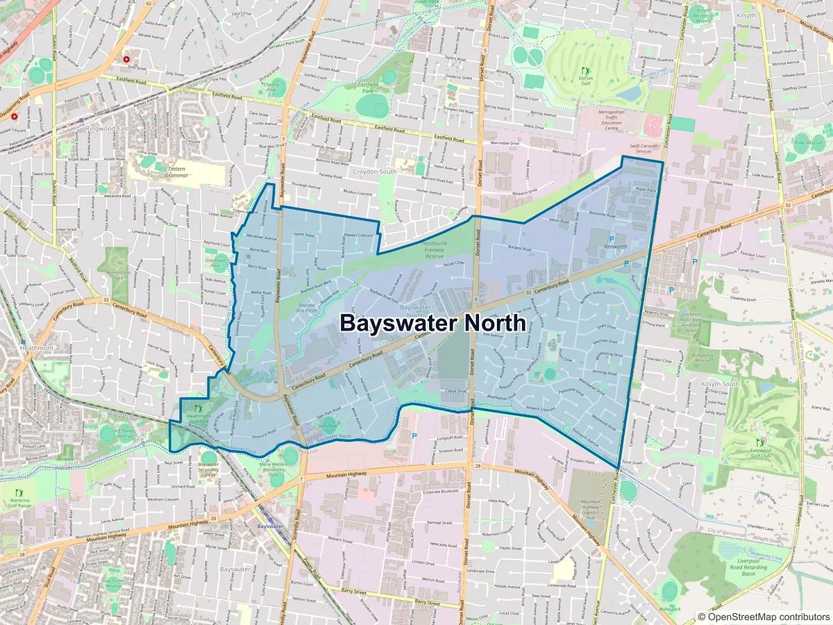 Map of Bayswater North, VIC, Australia