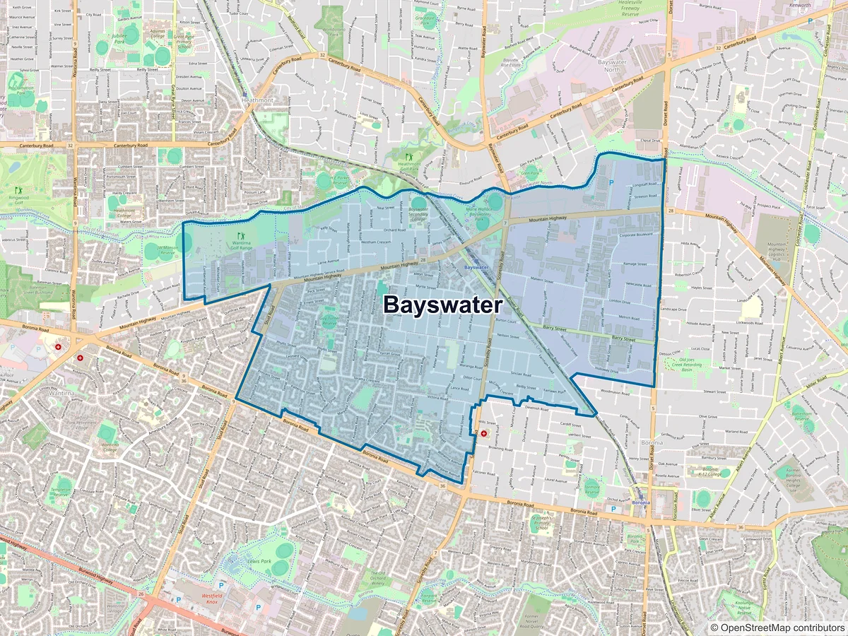 Map of Bayswater, VIC, Australia