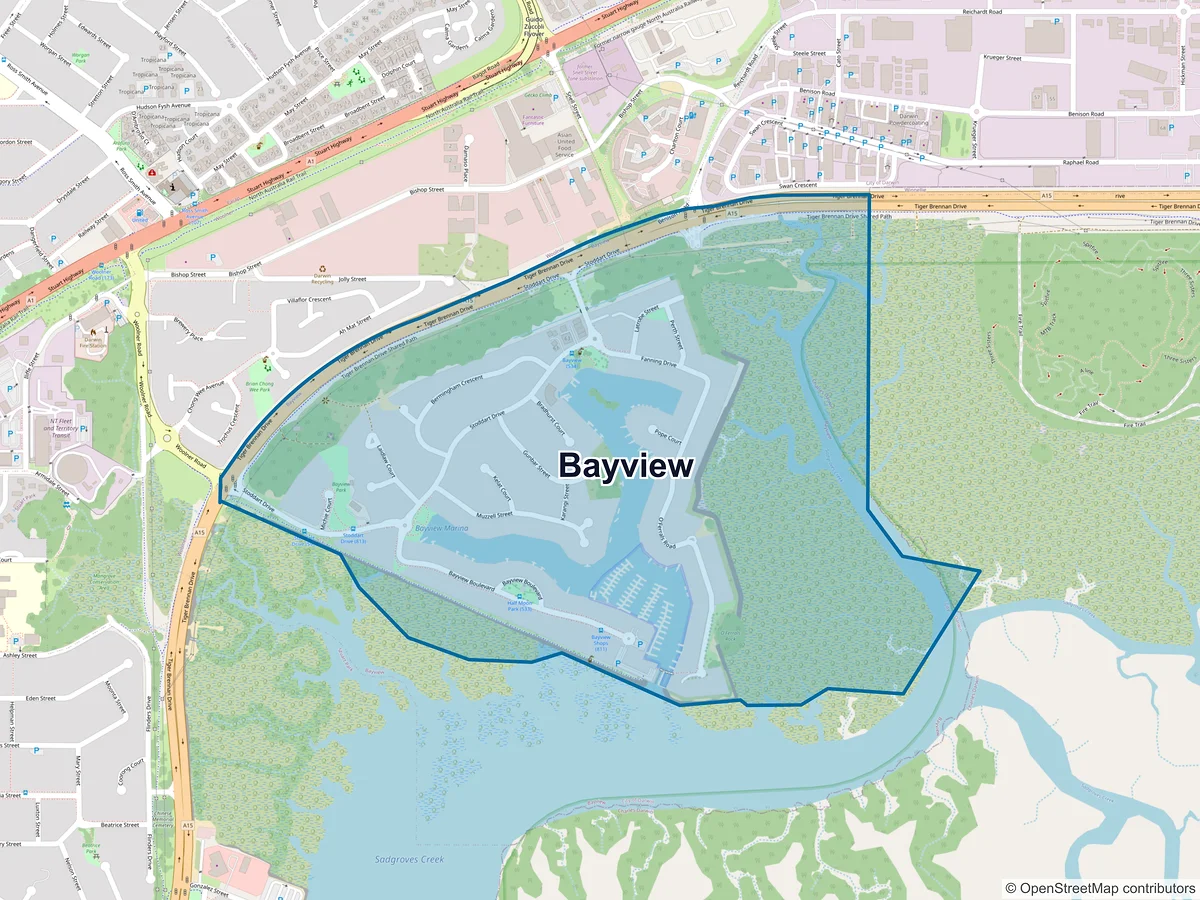 Map of Bayview, NT, Australia