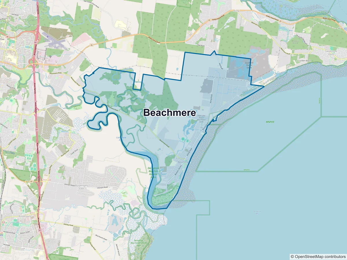 Map of Beachmere, QLD, Australia