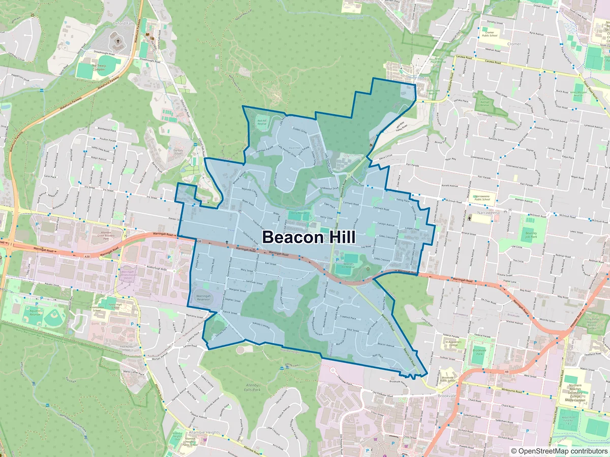 Map of Beacon Hill, NSW, Australia