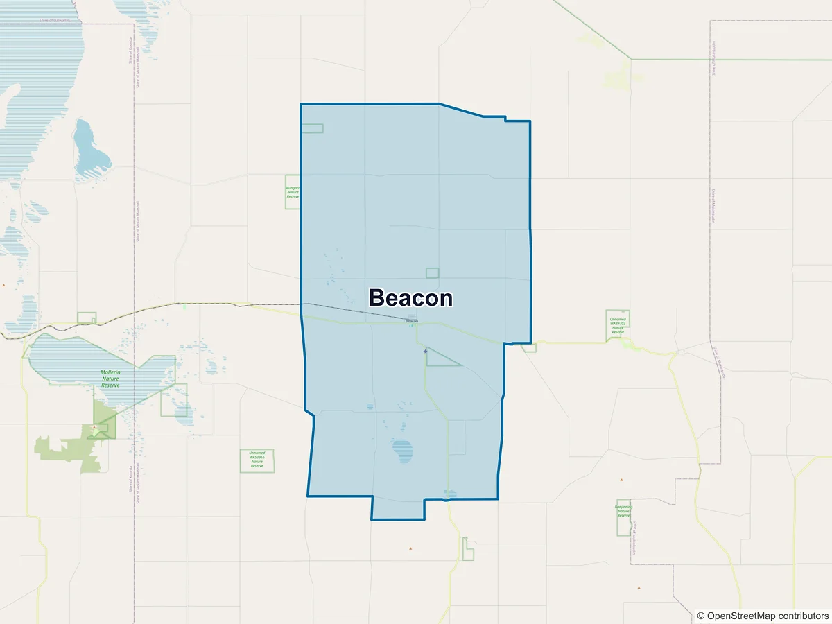 Map of Beacon, WA, Australia
