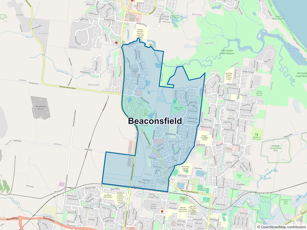 Map of Beaconsfield, QLD, Australia
