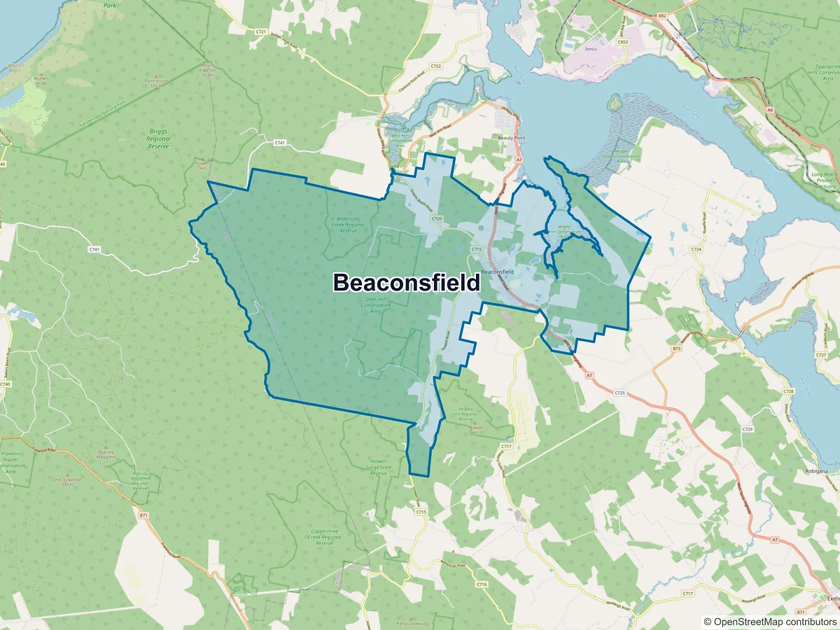 Map of Beaconsfield, TAS, Australia