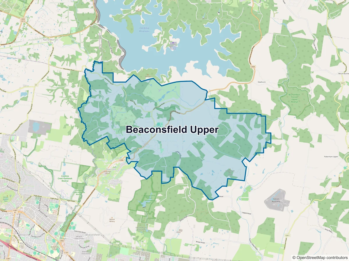 Map of Beaconsfield Upper, VIC, Australia