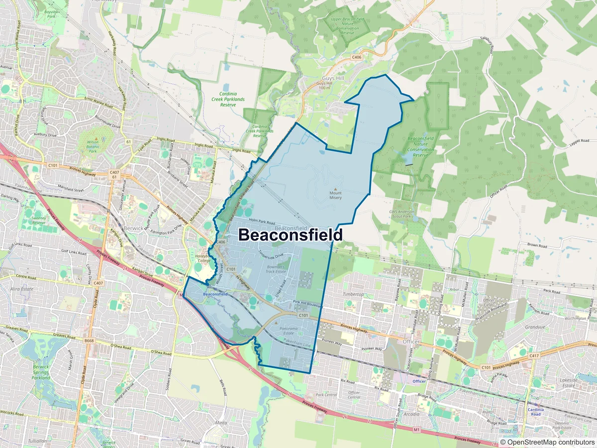 Map of Beaconsfield, VIC, Australia