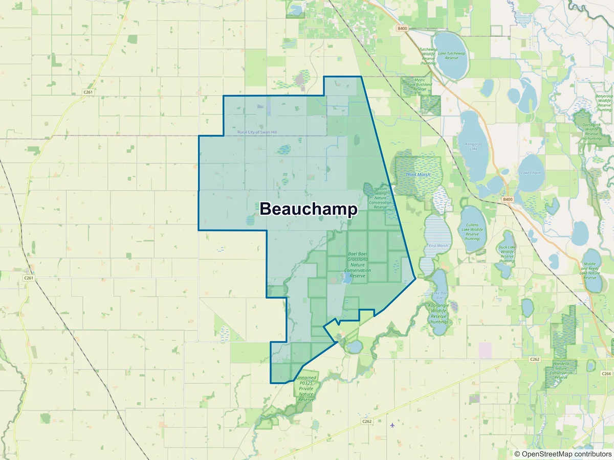 Map of Beauchamp, VIC, Australia