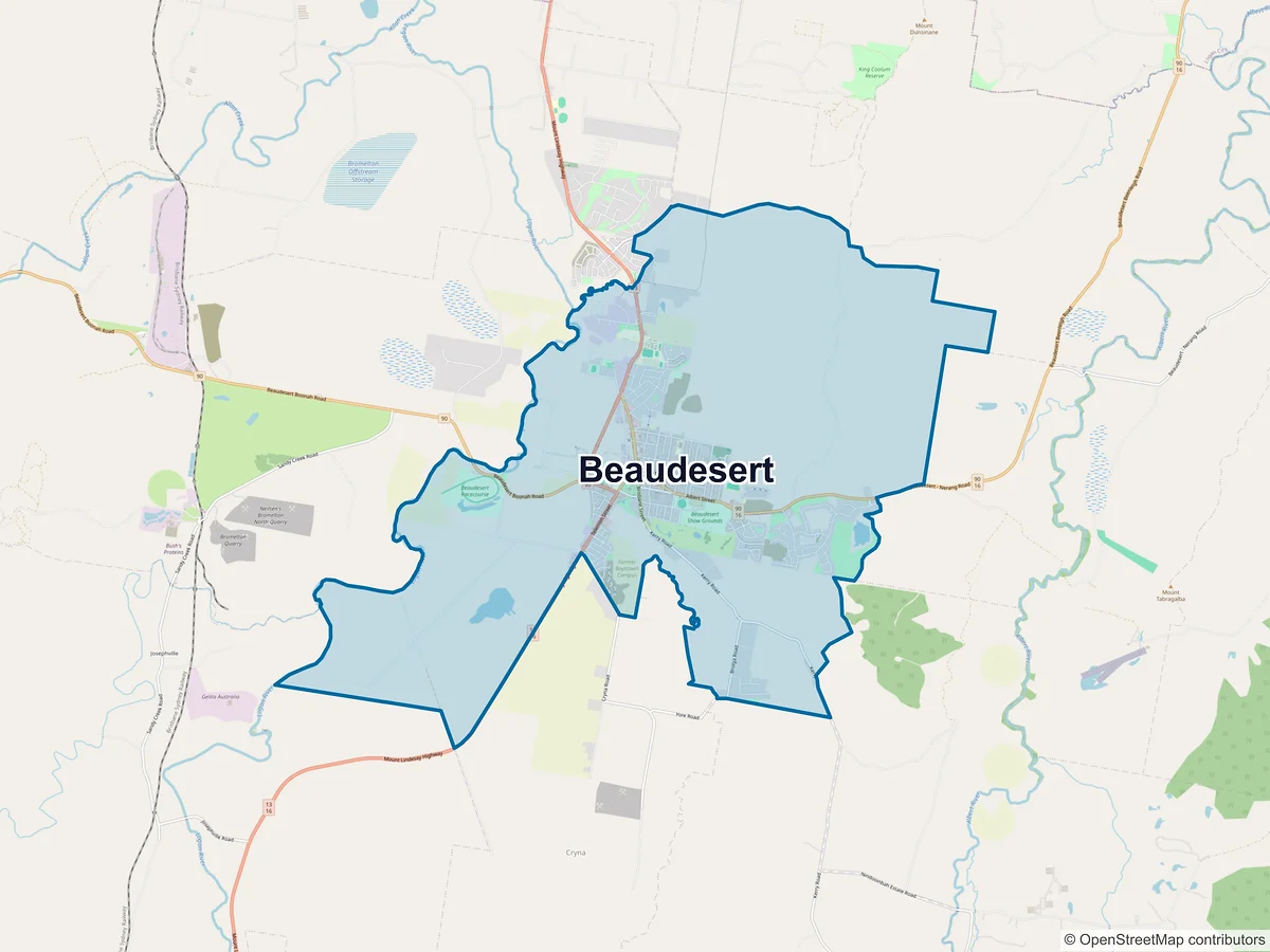 Map of Beaudesert, QLD, Australia