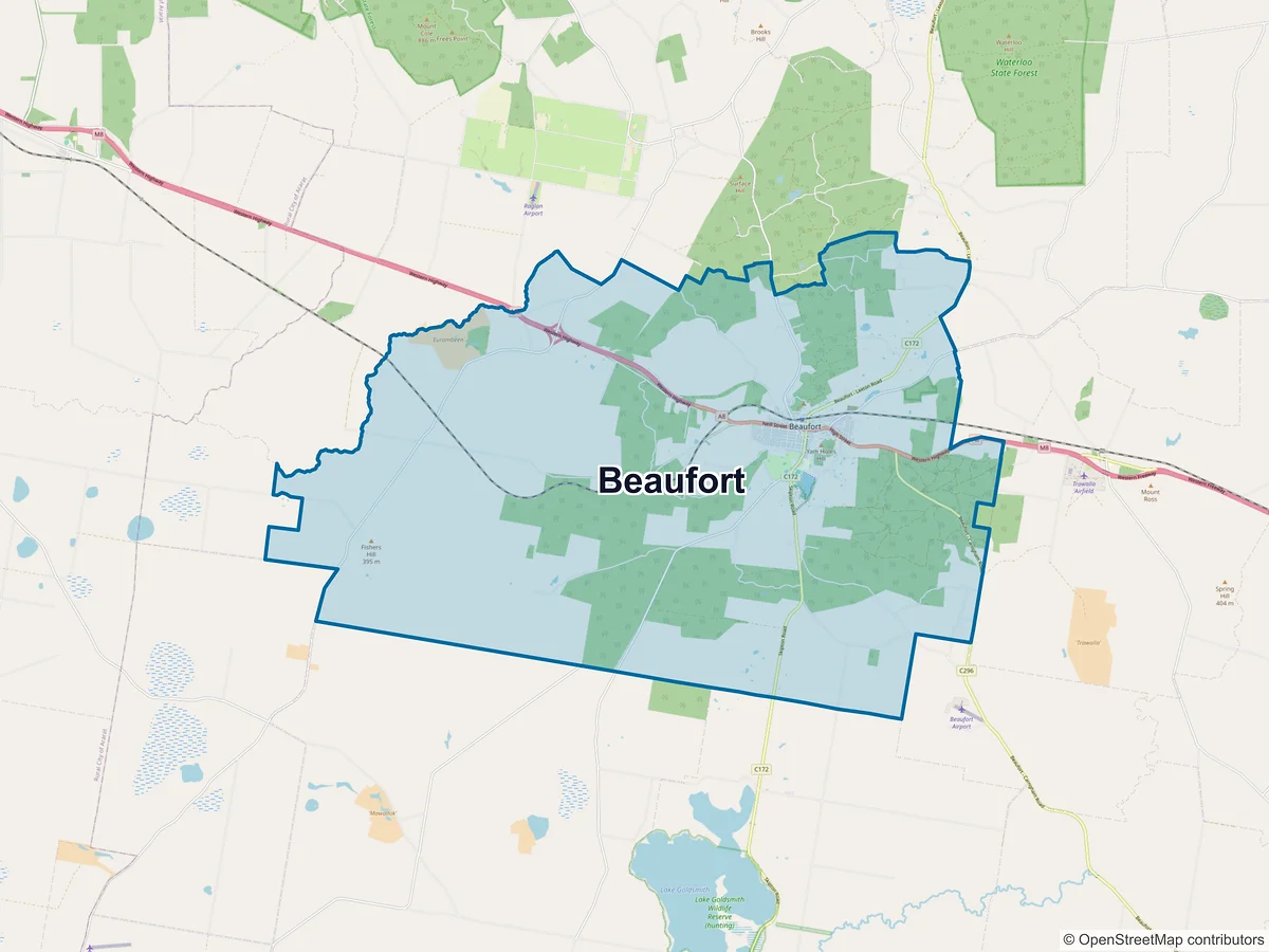 Map of Beaufort, VIC, Australia