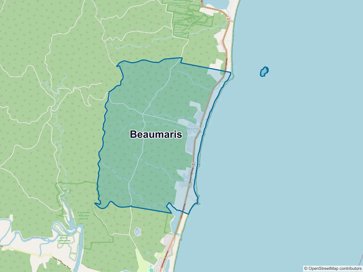 Map of Beaumaris, TAS, Australia