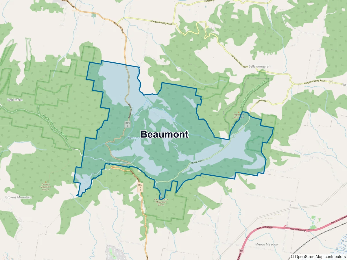 Map of Beaumont, NSW, Australia