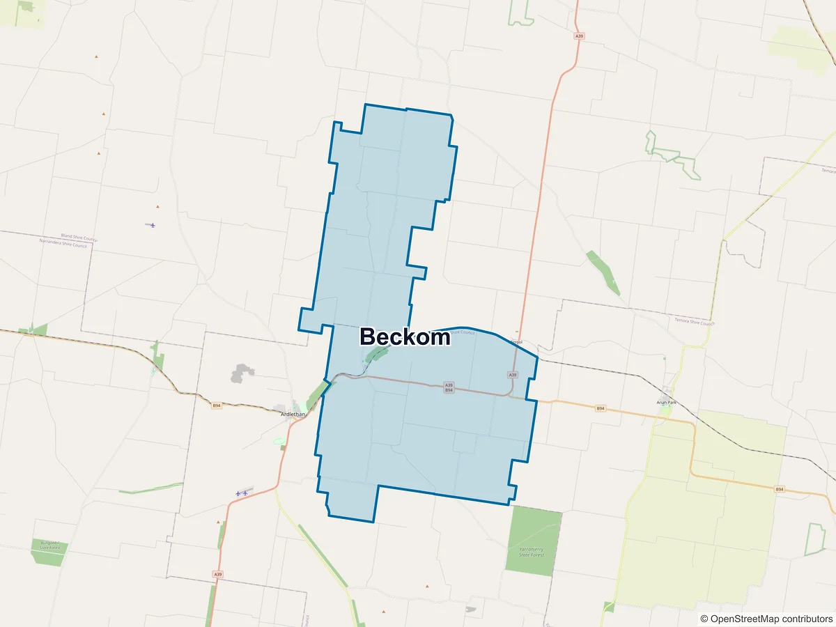 Map of Beckom, NSW, Australia