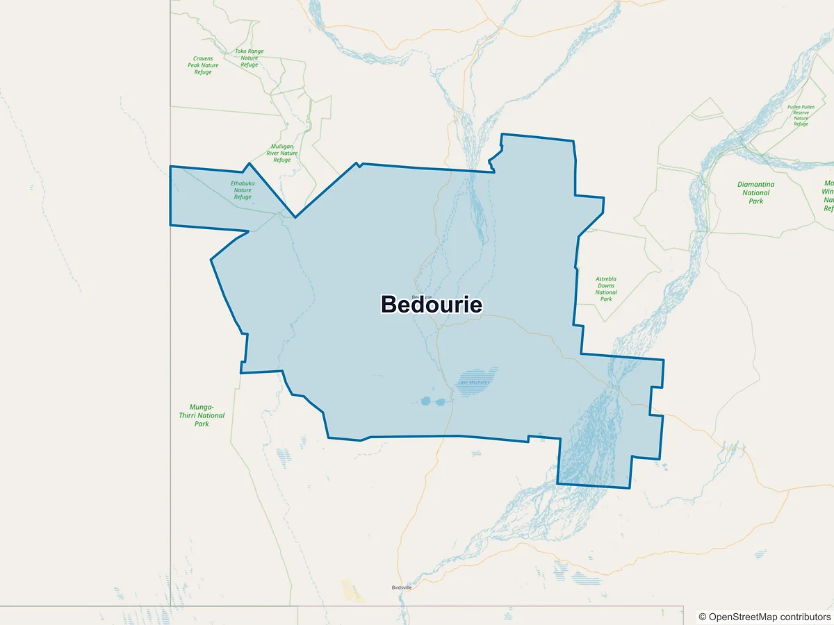 Map of Bedourie, QLD, Australia