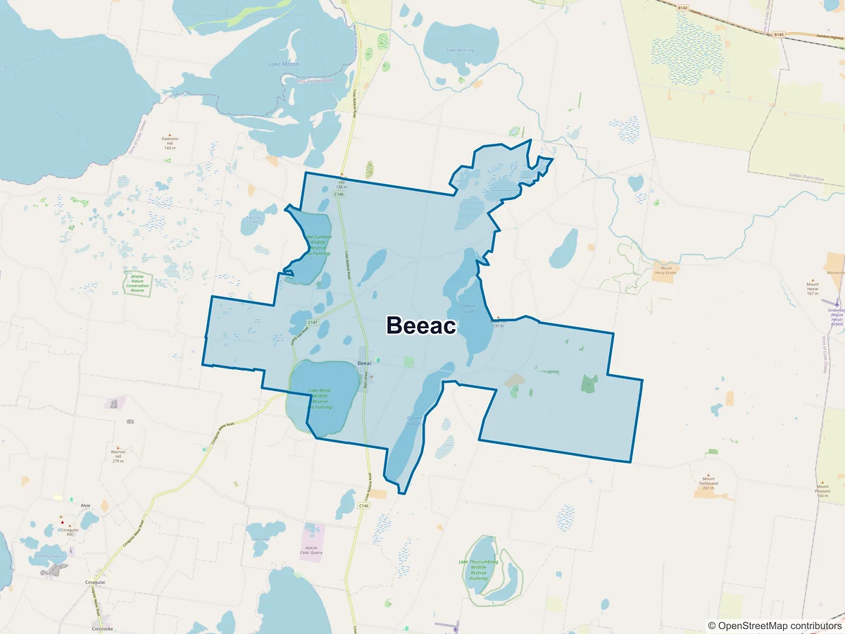 Map of Beeac, VIC, Australia