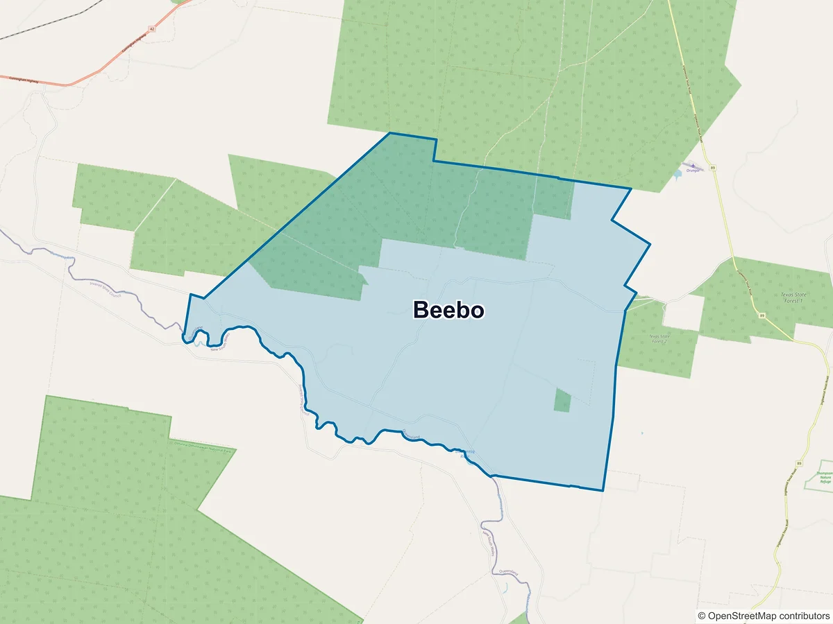 Map of Beebo, QLD, Australia