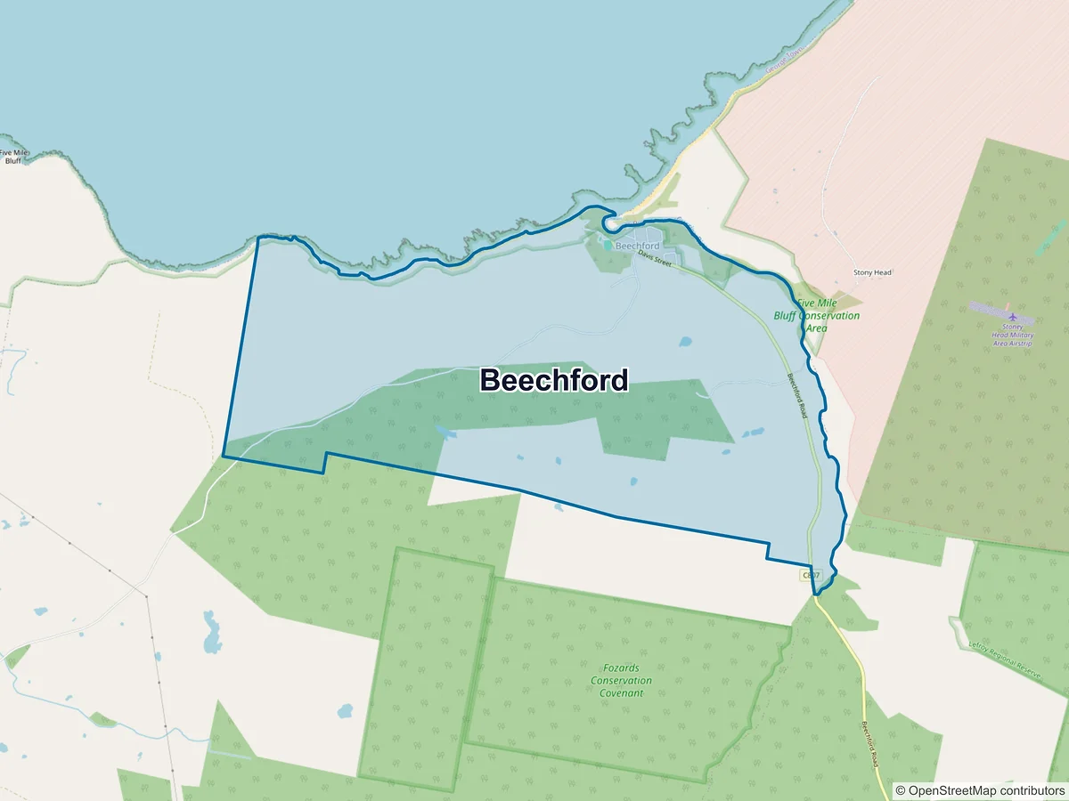Map of Beechford, TAS, Australia