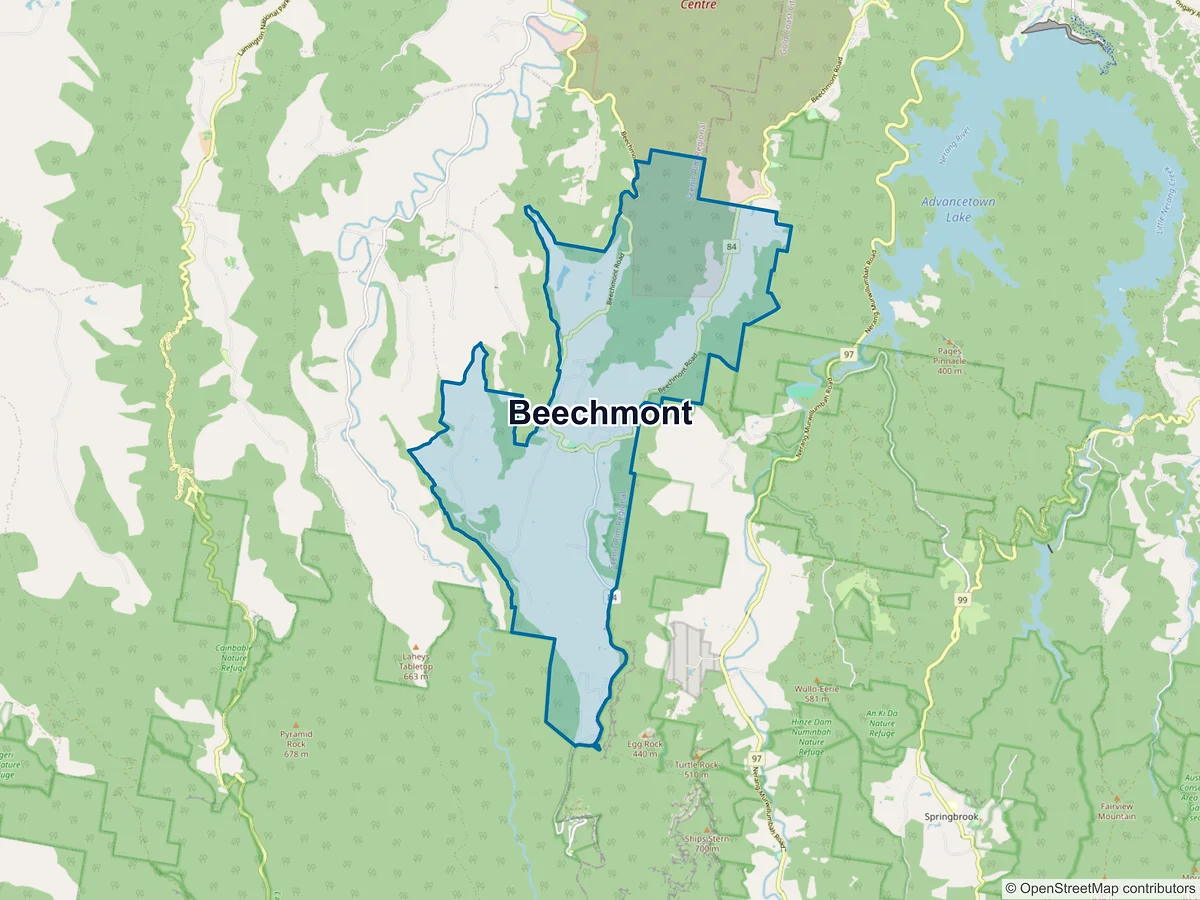 Map of Beechmont, QLD, Australia