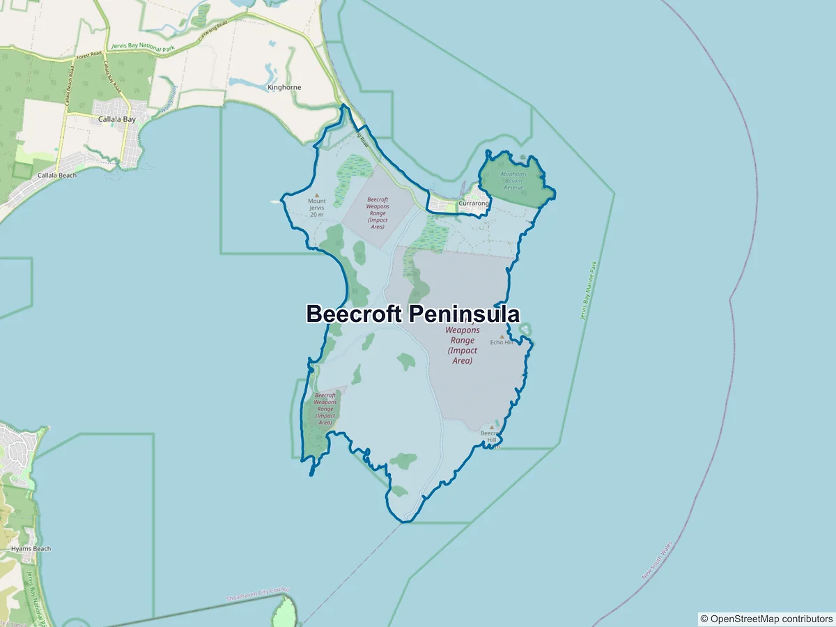 Map of Beecroft Peninsula, NSW, Australia