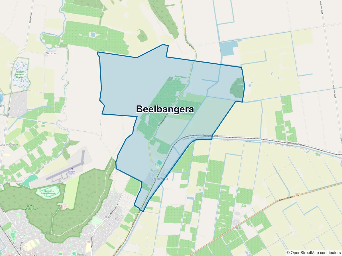 Map of Beelbangera, NSW, Australia