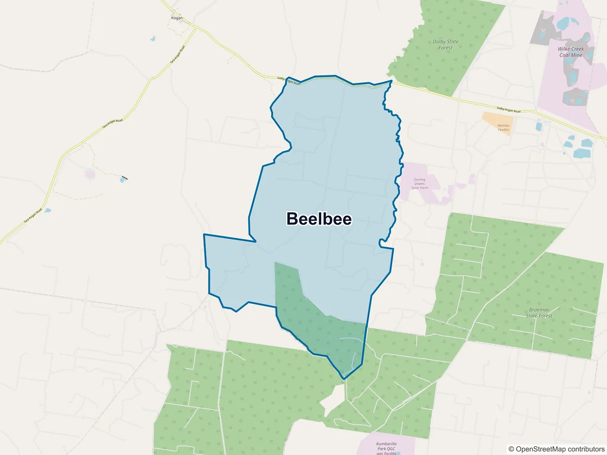 Map of Beelbee, QLD, Australia