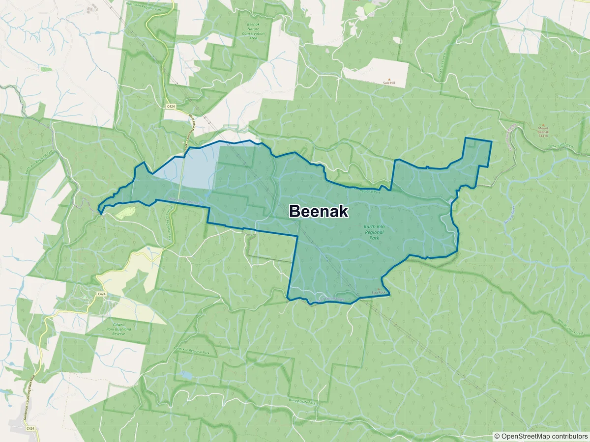 Map of Beenak, VIC, Australia