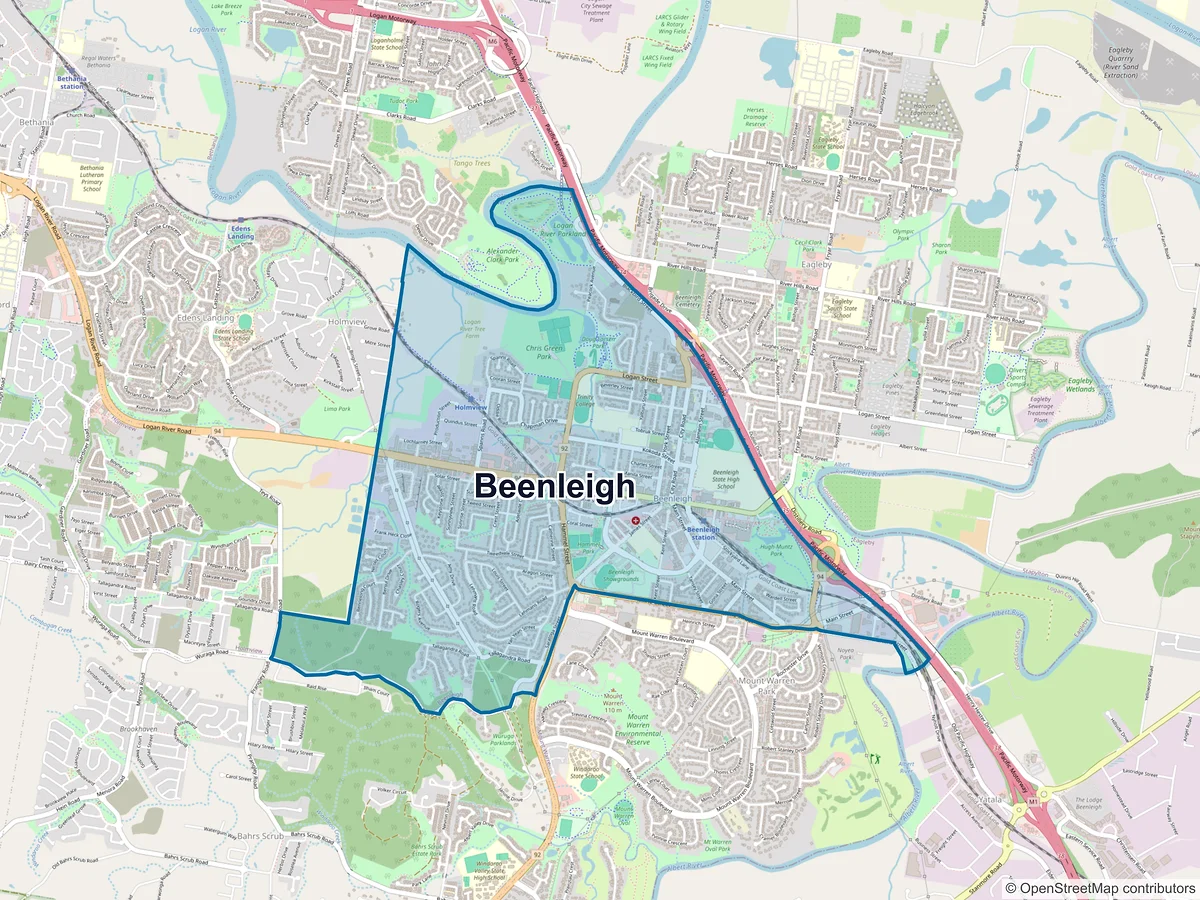 Map of Beenleigh, QLD, Australia