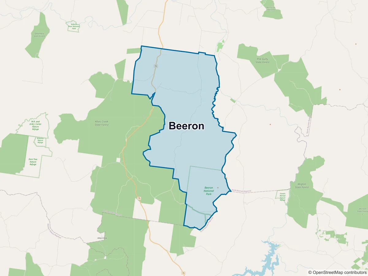 Map of Beeron, QLD, Australia