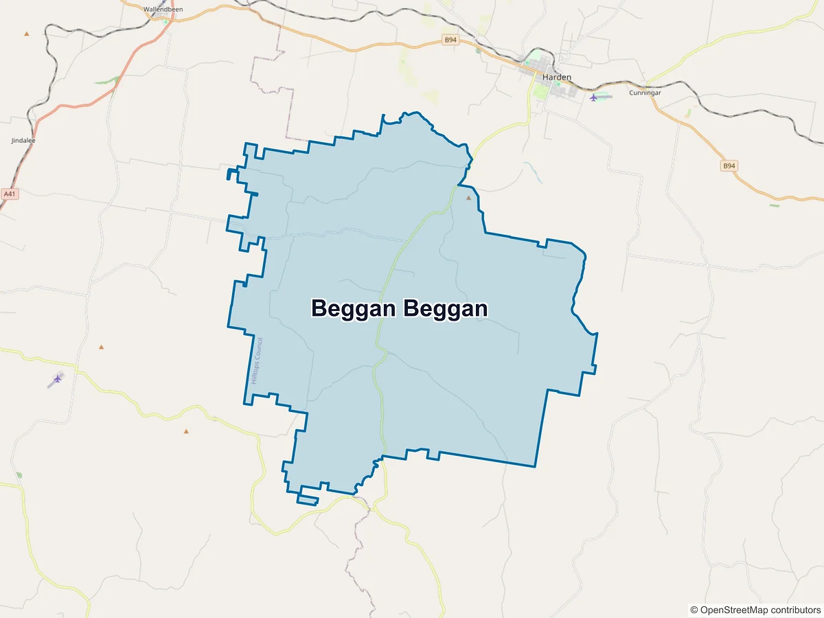 Map of Beggan Beggan, NSW, Australia