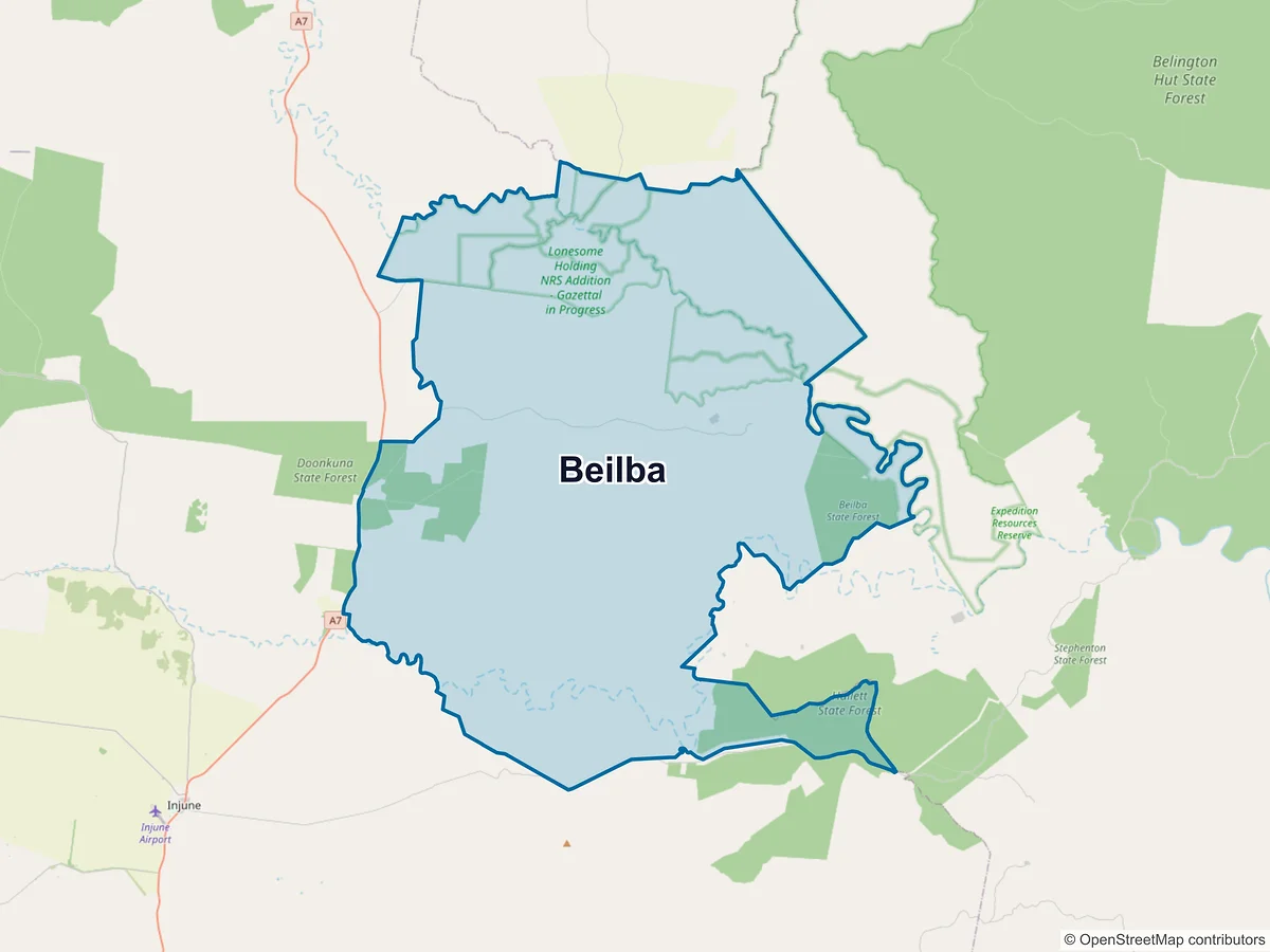 Map of Beilba, QLD, Australia