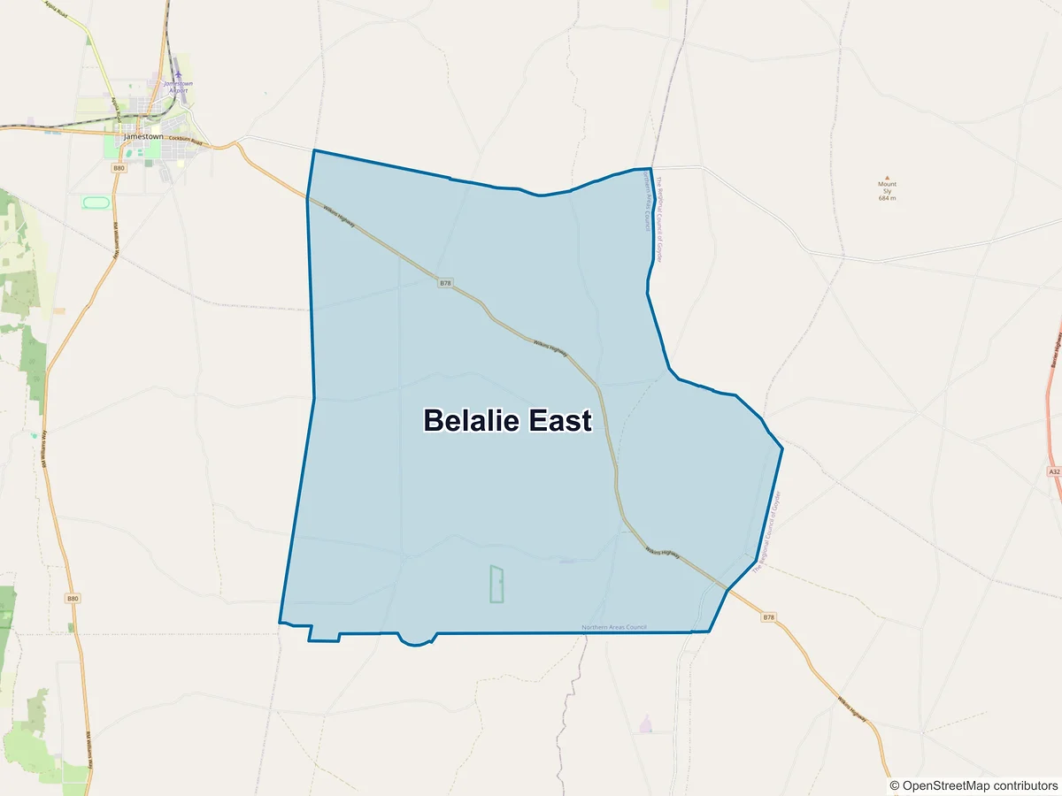 Map of Belalie East, SA, Australia