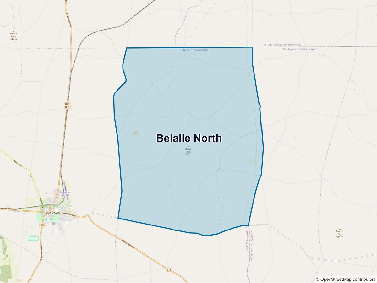 Map of Belalie North, SA, Australia