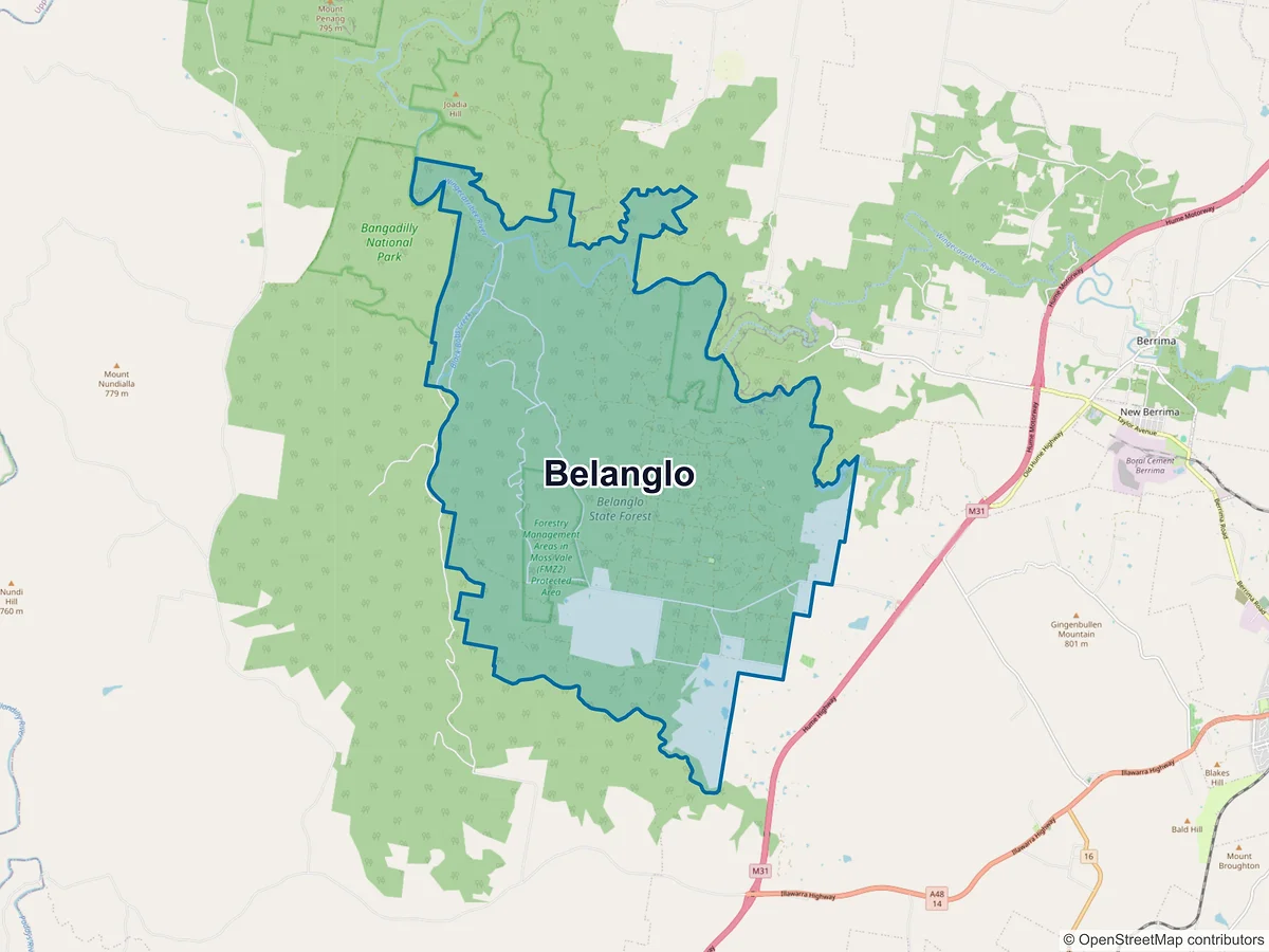 Map of Belanglo, NSW, Australia