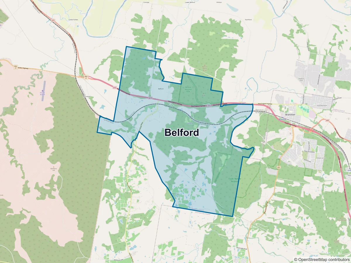 Map of Belford, NSW, Australia