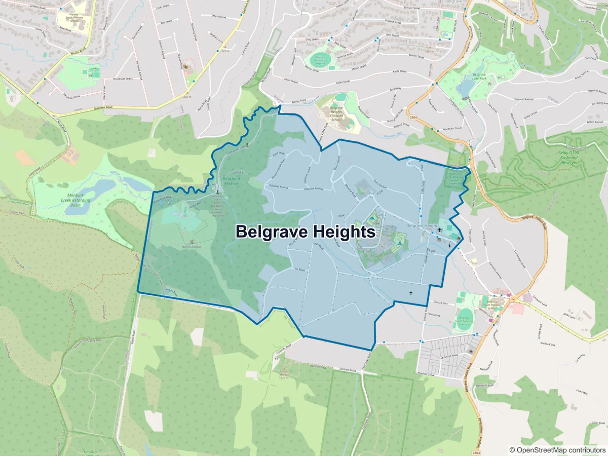 Map of Belgrave Heights, VIC, Australia